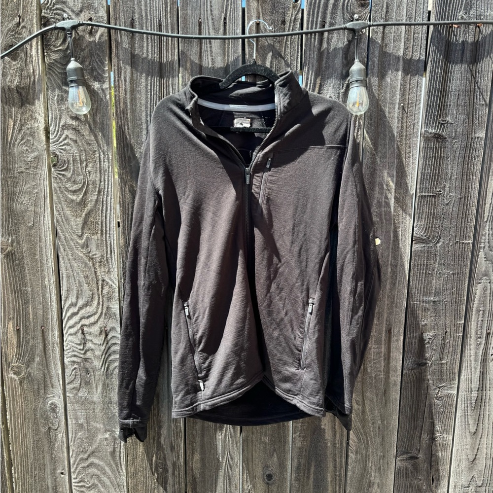 Icebreaker Merino Men’s Black Quantum Full Zip Long Sleeve size medium